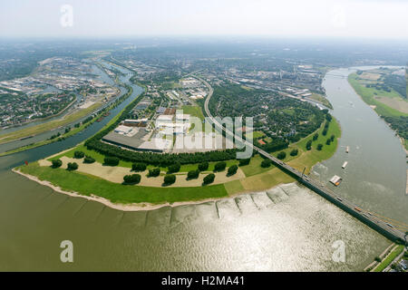 Luftbild, Duisburger Hafen, Binnenhafen, Kasselerfeld, Duisport, Luftaufnahme von Duisburg, Hafen Duisburg, Duisburg Ruhrgebiet Stockfoto