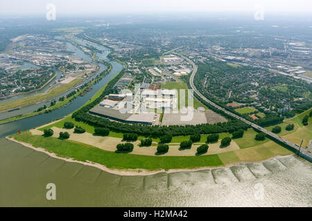 Luftbild, Duisburger Hafen, Binnenhafen, Kasselerfeld, Duisport, Luftaufnahme von Duisburg, Hafen Duisburg, Duisburg Ruhrgebiet Stockfoto