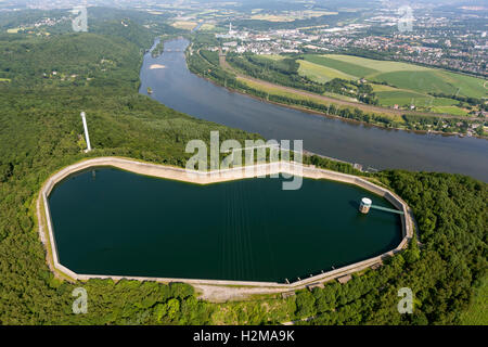 Pumpspeicherkraftwerk Koepchenwerk, Energiespeicherung, Luftaufnahme, Wasserkraftwerk, Hengsteysee, Herdecke, Luftaufnahme Stockfoto