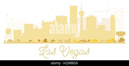 Las Vegas City Skyline goldene Silhouette. Vektor-Illustration. Einfache flache Konzept für Tourismus Präsentation, Banner, Plakat Stock Vektor