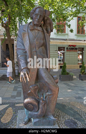 Hans Christian Andersen-Statue in Bratislava Slowakei Stockfoto