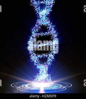 DNA-Strang Spirale auf dem dunklen Hintergrund Stockfoto