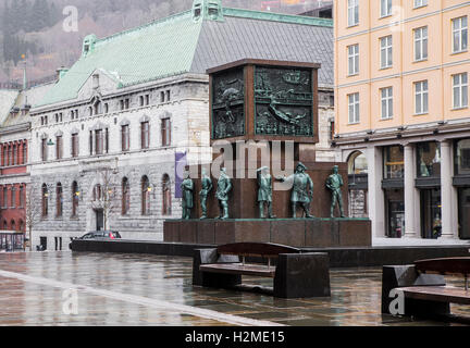 Denkmal für die Segler in das Zentrum von Bergen. Norvey Stockfoto