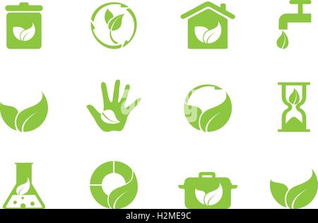 Einfache Symbole set perfekt für Natur, Gesundheit und andere Themen Stock Vektor