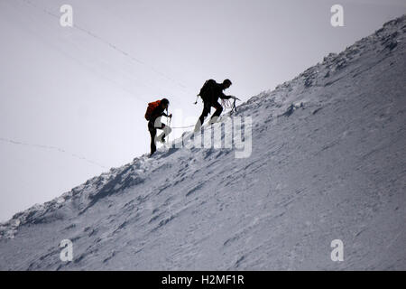 Bergsteiger, Mont-Blanc-Massiv, Chamonix, Frankreich. Stockfoto