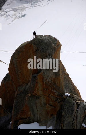 Bergsteiger, Mont-Blanc-Massiv, Chamonix, Frankreich. Stockfoto