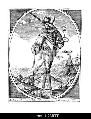 Söldner am Ende des XVII. Jh. Stockfoto