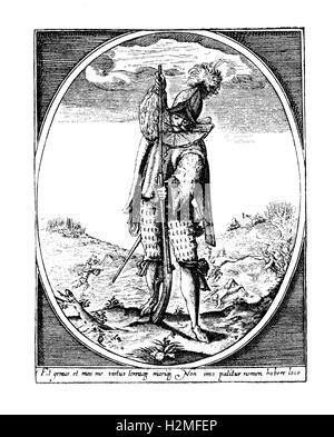 Söldner am Ende des XVII. Jh. Stockfoto
