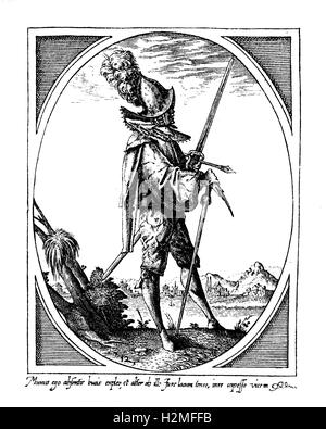 Söldner am Ende des XVII. Jh. Stockfoto