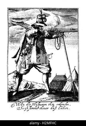 Dreißig Jahre Krieg Soldat, Mitte XVII Jahrhundert Stockfoto