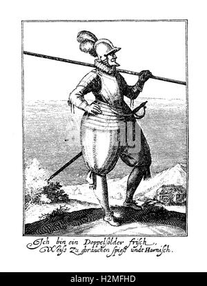 Dreißig Jahre Krieg Soldat, Mitte XVII Jahrhundert Stockfoto