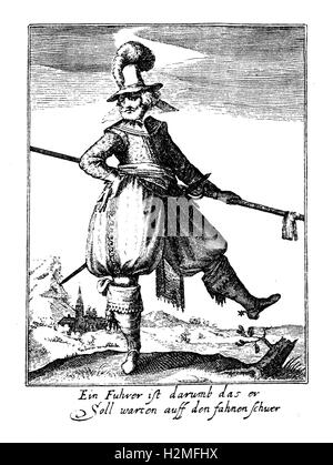 Dreißig Jahre Krieg Soldat, Mitte XVII Jahrhundert Stockfoto