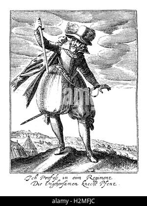 Dreißig Jahre Krieg Soldat, Mitte XVII Jahrhundert Stockfoto