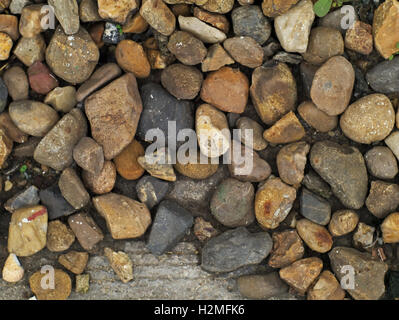 Closeup Schuss von einem Haufen von Steinen in verschiedenen Farben, Formen und Größen Stockfoto