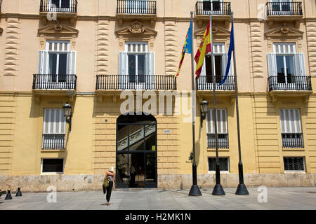 Palacio De La Baylía, jetzt HQ der provinziellen Rat von Valencia, Plaça de Manises, Valencia, Spanien Stockfoto