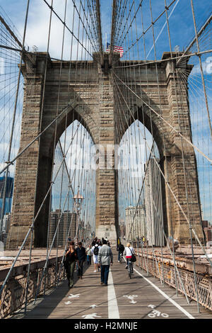 Brooklyn Bridge, Lower Manhattan, New York, USA Stockfoto