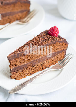 Stück Paleo ohne Mehl Gluten freie Schokoladenkuchen. Stockfoto