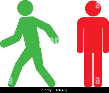 Man Symbole, Grün, Rot, Vector Illustration. Stock Vektor