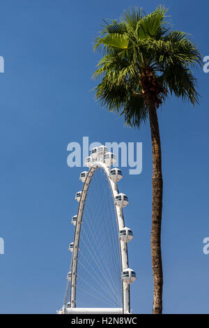 Las Vegas, Nevada - The High Roller, ein 550-Fuß hohen Riesenrad/Aussichtsturm. Es ist größte Riesenrad der Welt. Stockfoto