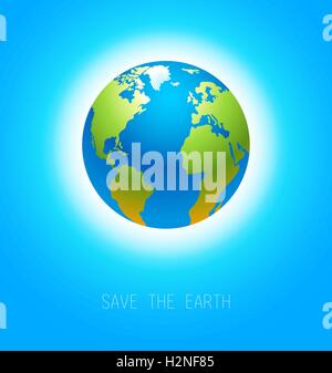 Erde auf blau Stock Vektor