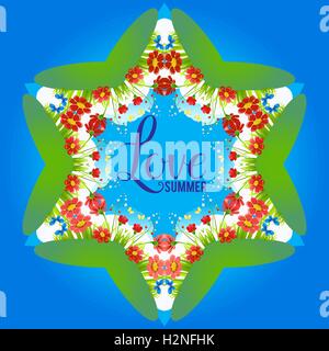 Sommer-Design mit Blumen Stock Vektor