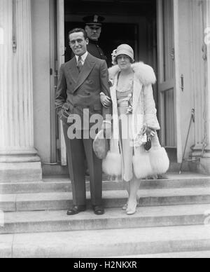 Schauspieler Harold Lloyd und Frau, Schauspielerin Mildred Davis, Portrait bei White House, Washington DC, USA, Mai 1925 Stockfoto