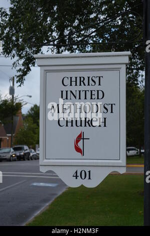 Zeichen für Christus United Methodist Church in Chestertown, Cecil County, Maryland, USA Stockfoto