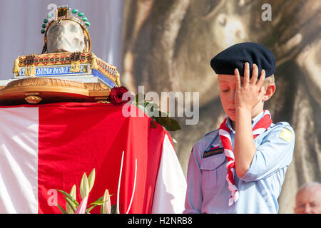 Scout Ehrengarde auf die Reliquien des St. Wenceslaus in Stara Boleslav, Tschechien Stockfoto