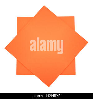 Papierservietten isoliert auf weißem Hintergrund Stockfoto