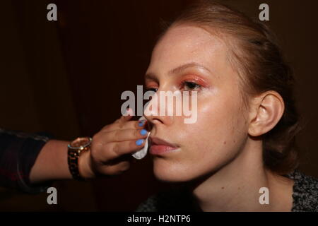 Backstage London Fashion Week Stockfoto