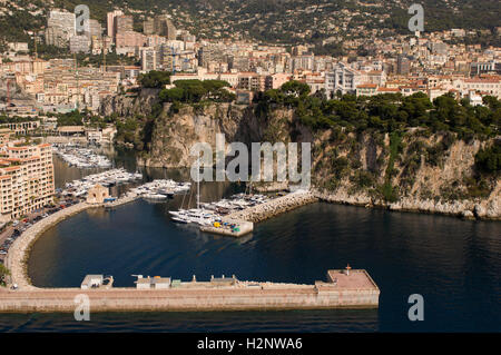 Luftbild, Hafen, Viertel Fontvieille, Monaco, Monaco, Cote d ' Azur, Europa Stockfoto