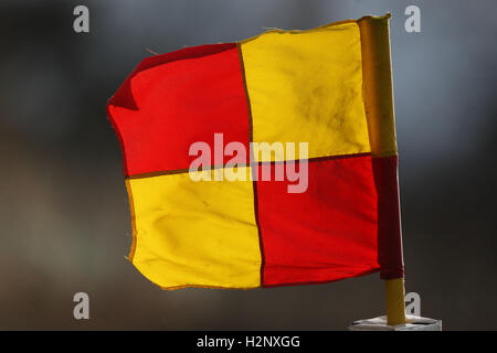 Eckfahne - Dagenham RFC Vs alte Cooperians RFC - Essex-Rugby-Liga - 26.02.11 Stockfoto