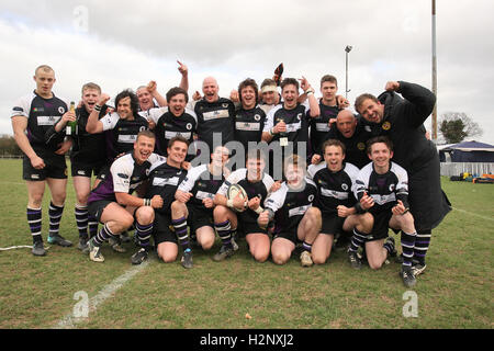 Romford feiern Clinchen die Meisterschaft - Ipswich RFC Vs Romford & Gidea Park RFC - London & South East Division zwei Norden Rugby - 31.03.12 Stockfoto