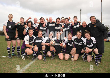 Romford feiern Clinchen die Meisterschaft - Ipswich RFC Vs Romford & Gidea Park RFC - London & South East Division zwei Norden Rugby - 31.03.12 Stockfoto