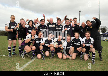 Romford feiern Clinchen die Meisterschaft - Ipswich RFC Vs Romford & Gidea Park RFC - London & South East Division zwei Norden Rugby - 31.03.12 Stockfoto