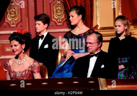 Schwedens Königin Silvia wird an ihrem 50. Geburtstag in Opera House 1993 gefeiert. Stockfoto