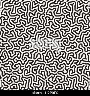 Vektor nahtlose schwarz-weiß organischen Linien Muster Stock Vektor
