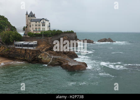 Villa Belza am Rocher du Cachaous in Biarritz, Französisches Baskenland, Frankreich. Villa Belza französischen Architekten Alpho Stockfoto