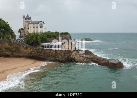 Villa Belza am Rocher du Cachaous in Biarritz, Französisches Baskenland, Frankreich. Villa Belza französischen Architekten Alpho Stockfoto