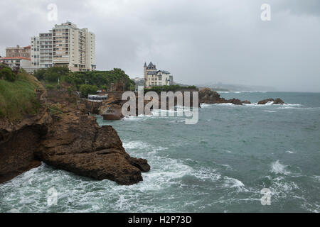 Villa Belza am Rocher du Cachaous in Biarritz, Französisches Baskenland, Frankreich. Villa Belza französischen Architekten Alpho Stockfoto