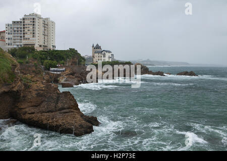 Villa Belza am Rocher du Cachaous in Biarritz, Französisches Baskenland, Frankreich. Villa Belza französischen Architekten Alpho Stockfoto