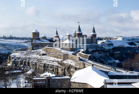 Die mittelalterliche Festung Kamyanets-Podilsky, Ukraine Stockfoto