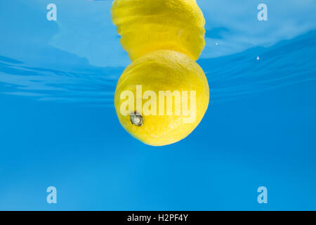 Zitrone, planschen im Blauwasser Stockfoto