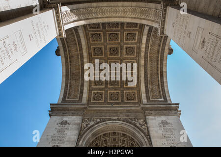 Der Arc de Triomphe auf der Champs-Elysees in Paris, Frankreich. Stockfoto