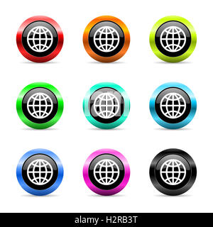 Erde Web Icons set Stockfoto