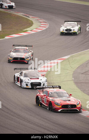 Barcelona, Spanien. 2. Oktober 2016. Fahrzeuge der Baureihe Blacpain GT, in Aktion während des Festival De La Velocidad de Barcelona auf dem Circuit Catalunya. Bildnachweis: Pablo Guillen/Alamy Live-Nachrichten Stockfoto