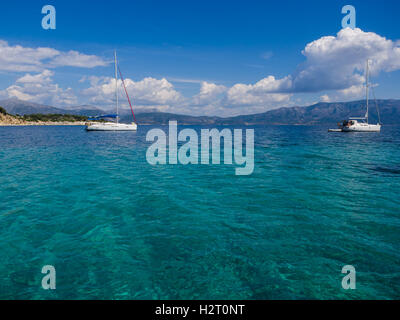 Segelyacht in Lefkada Griechenland Stockfoto