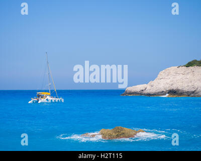 Segelyacht in Lefkada Griechenland Stockfoto