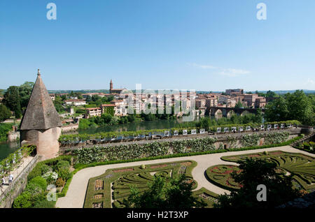 Blick über den Fluss Tarn Palais De La Berbie, Palast Berbie, Albi, Tarn, Frankreich, Europa Stockfoto