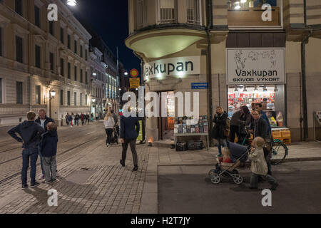 Jährliche Kulturnacht in Norrköping, Schweden - ein Fest der bildenden Kunst Stockfoto